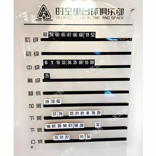 台球厅用排钟表助教轮值牌台球助教牌轮班牌台球室轮牌表定制定做