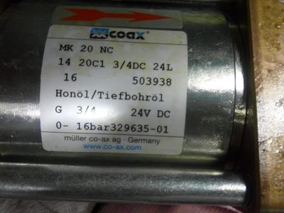 供应COAX考克斯电磁阀盾构机配件MK20NC1420C1 3/4DC24L16 503938