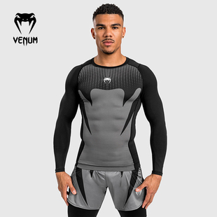 毒液 紧身衣运动长袖 Attack 长袖 拳击健身训练跑步上衣 男士 VENUM