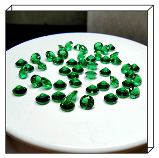 合成纳米绿祖母绿色4mm5mm6mm圆形尖底刻面裸石戒面绿锆绿宝镶嵌