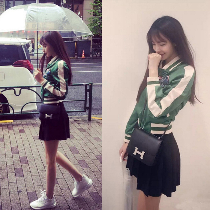 沈梦辰明星同款2021秋装新款韩版棒球服飞行员夹克短款外套女春潮