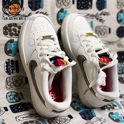 NIKE系带大童休闲板鞋低帮白金