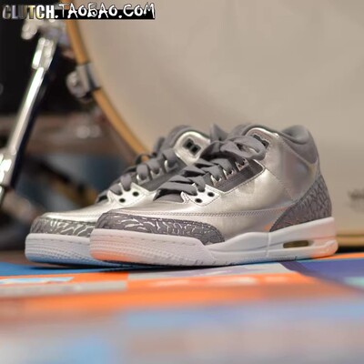 Air Jordan 3 PRM GS液态银爆裂纹大童or女复古篮球鞋 AA1243-020