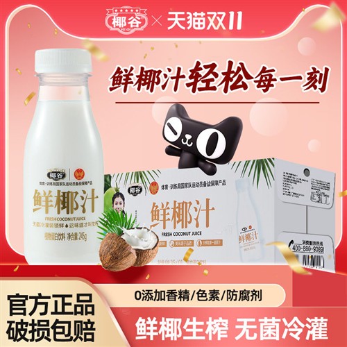 椰谷鲜椰汁245gx10瓶生榨椰子植物奶整箱装早餐椰乳饮料