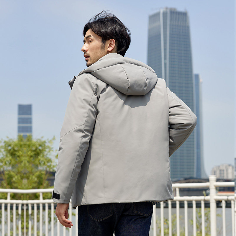 坦博尔羽绒服男秋冬工装短外套2021新款智能帽休闲防风雨轻便上衣使用感如何?