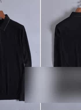 男士翻领毛衣针织衫RX978深蓝 3XL