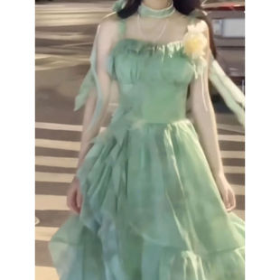 宫廷风设计感lolita收腰无袖 绿野仙踪 法式 夏季 仙女风连衣裙 新款