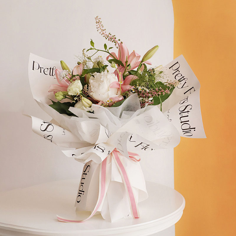 ins简约网红纸白色花艺包花纸韩式鲜花花束包装纸花店包装纸材料