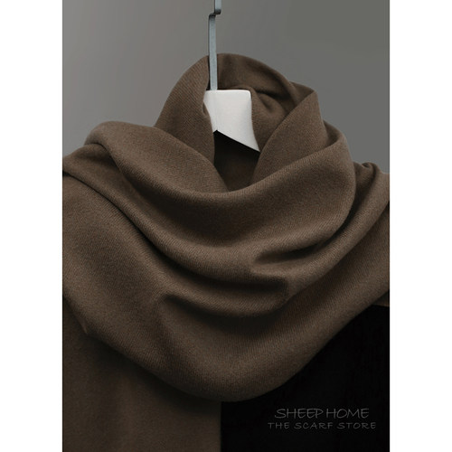 秋意感美拉德色系仿羊绒围巾