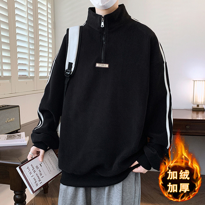 加绒加厚卫衣男孩青少年初高中学