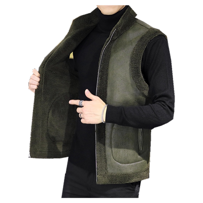 男士秋冬季皮毛一体马甲双面