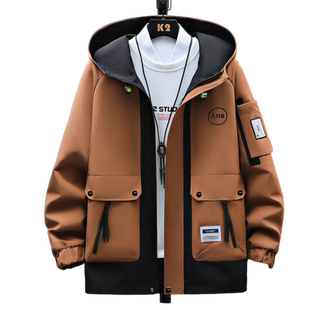 青少年春秋季外套男孩2026新款初中高中学生帅气夹克大童春装上衣