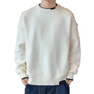 圆领毛衣潮流百搭长袖假两件