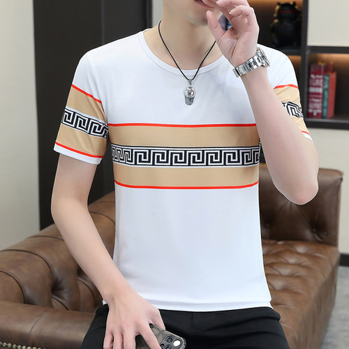 冰丝短袖夏装潮流帅气韩版