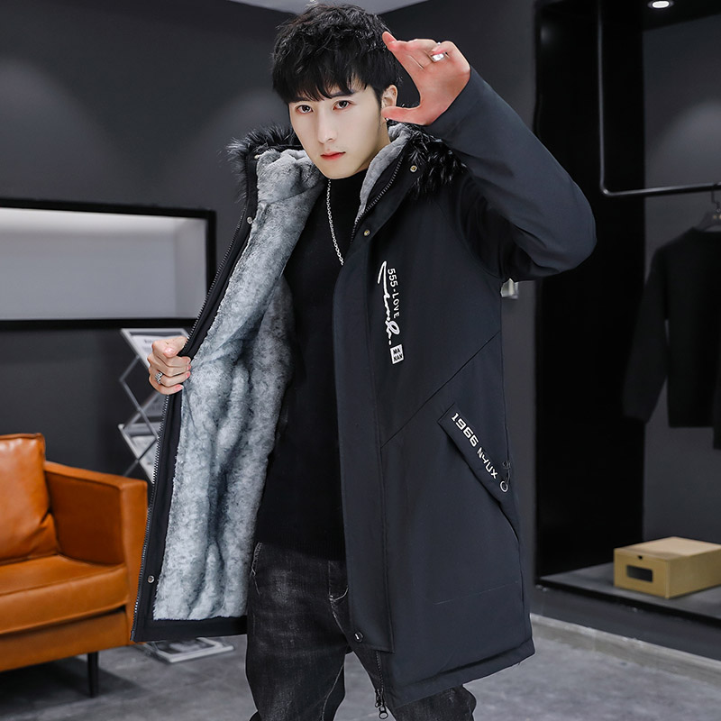 男士棉服中长款冬季外套加绒加厚2025新款工装派克服保暖棉服男潮