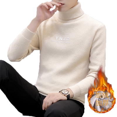 高领加绒加厚韩版潮流打底衫卫衣