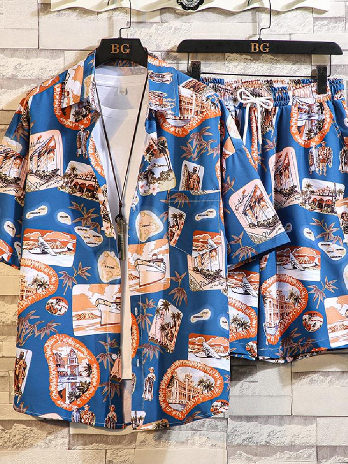 2024 남성용 새 잠옷 여름 얇은 플러스 지방 플러스 반팔 반바지 비치 캐주얼 대형 홈웨어 세트