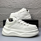 圆头春季 新款 简约内增高休闲板鞋 欧洲站男鞋 小众软底高级感小白鞋