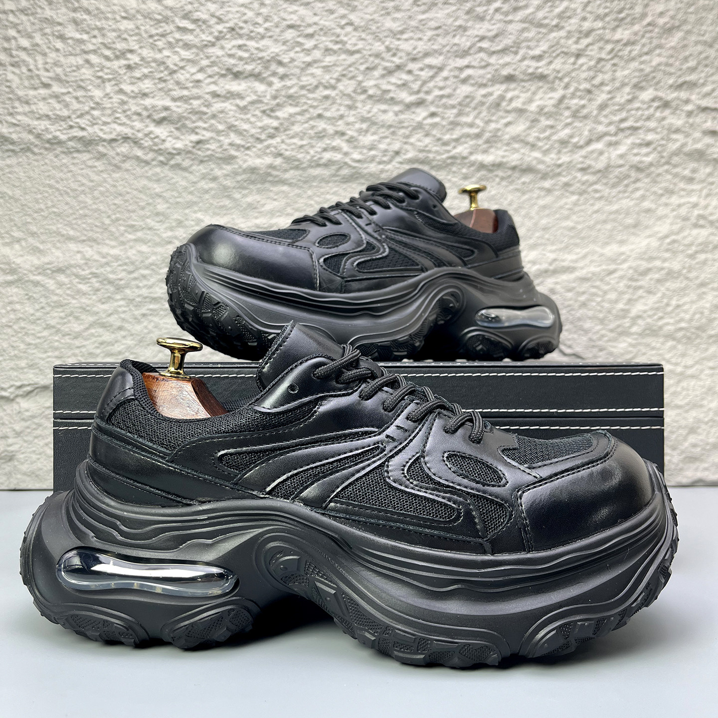 黑武士男鞋系带超火老爹鞋小众厚底增高鞋子男户外通勤休闲运动鞋,流行男鞋,老爹鞋,淘宝优惠券,粉丝福利购,淘宝优惠卷