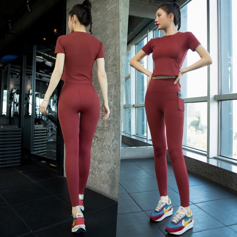 瑜伽服短袖女夏2025新款薄款训练跑步健身衣显瘦速干T恤运动套装,运动服/休闲服装,健身衣,淘宝优惠券,粉丝福利购,淘宝优惠卷