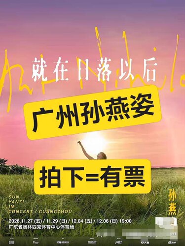 【必中代拍】广州孙燕姿演唱会门票代拍
