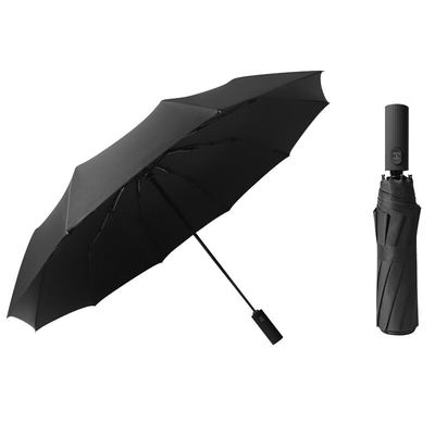 senmoh三折自动雨伞10骨遮阳伞70058黑色晴雨两用黑胶太阳伞