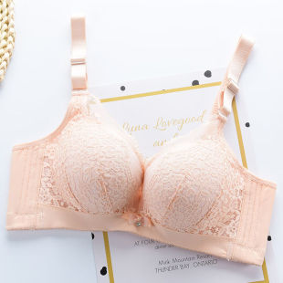香薰蝶XXD2059加厚5CM小胸聚拢无钢圈文胸蕾丝女士调整型内衣肤色