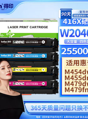 得印W2040A416A硒鼓大容量四色套装适用惠普HPm454dwm479fdw/dwm4