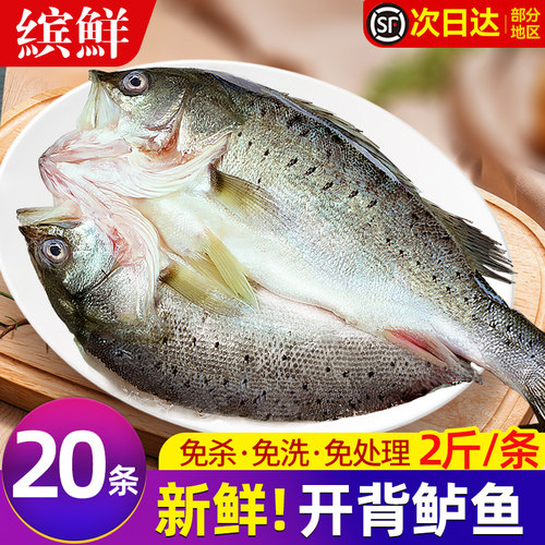 新鲜开背鲈鱼免杀免洗商用顺丰