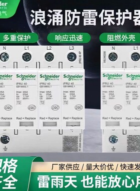 施耐德IPRU浪涌保护器4P20-40KA防雷器家用电涌三相380V避雷器