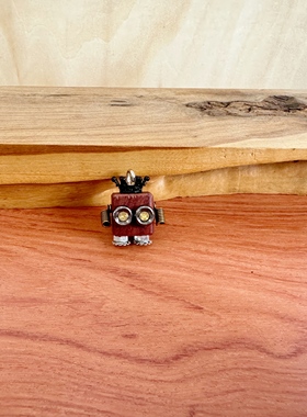 蒸汽朋克机器人手工木制品情侣项链钥匙扣DIY