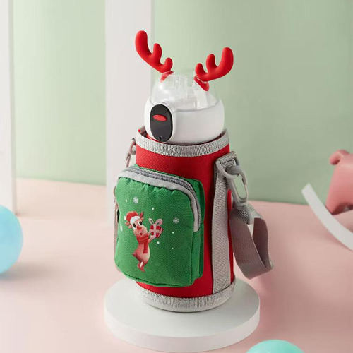 儿童保温杯316不锈钢大容量吸管水杯智能提醒喝水男女可上学用