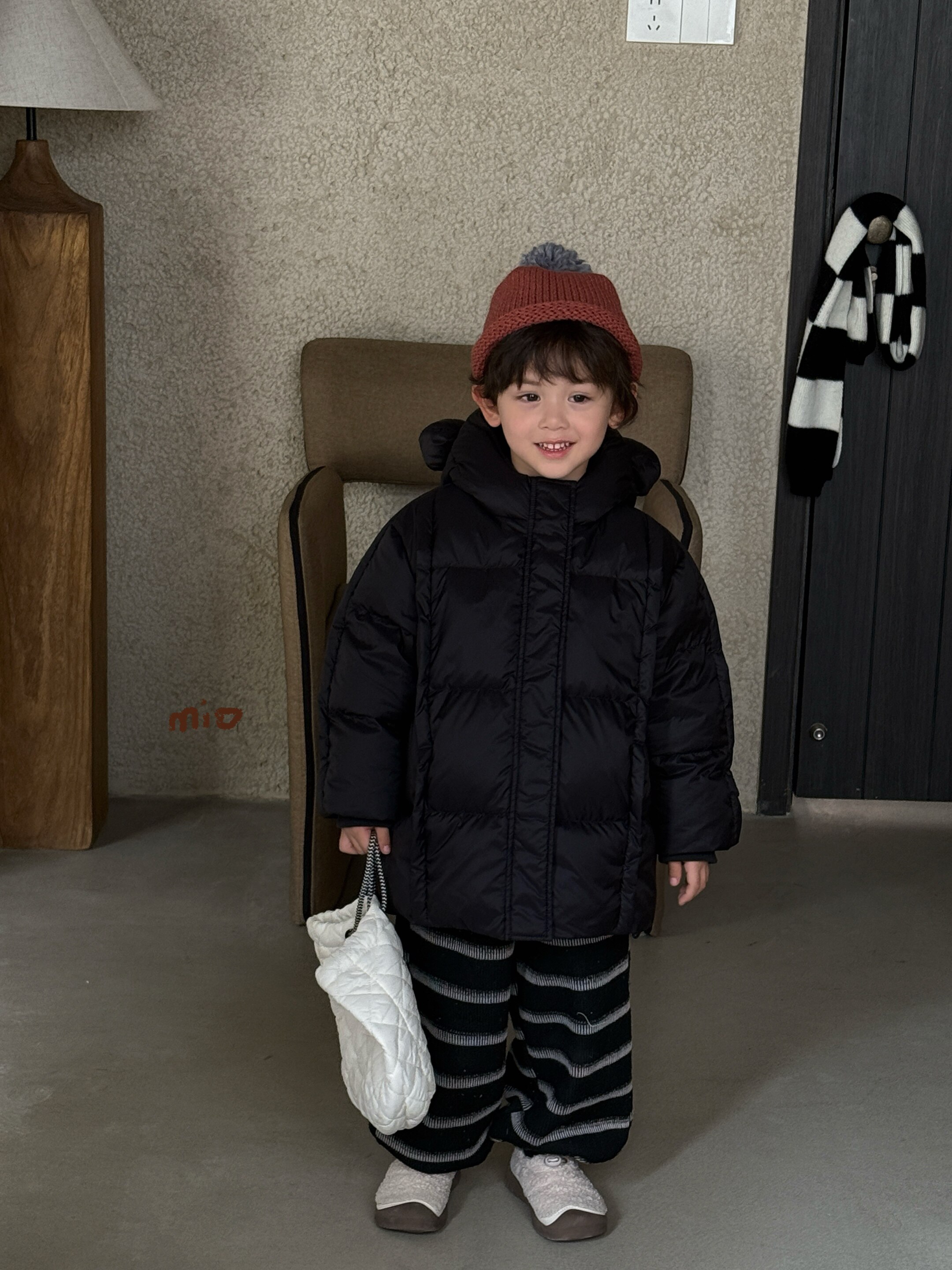 【新品】品牌童装冬款儿童羽绒服韩版男童耳朵连帽纯色白鸭绒外套
