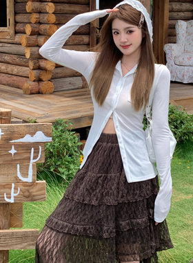 ISTYNI 官方店白色修身连帽上衣显瘦薄款长袖T恤女百搭新款夏