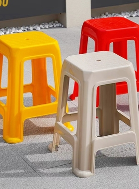 聚会加高加厚塑料凳子55cm坐高展会凳工厂耐用熟胶方凳可激光刻字