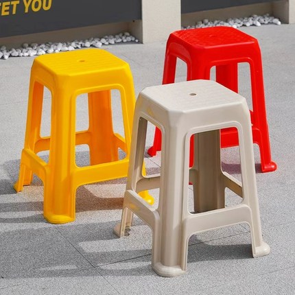 聚会加高加厚塑料凳子55cm坐高展会凳工厂耐用熟胶方凳可激光刻字