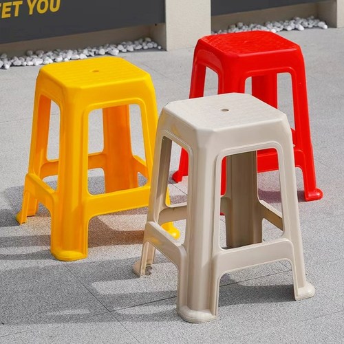 聚会加高加厚塑料凳子55cm坐高展会凳工厂耐用熟胶方凳可激光刻字