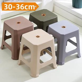 加厚中号塑料凳子30cm商用家用客厅简约透气耐用可叠方凳防滑板凳