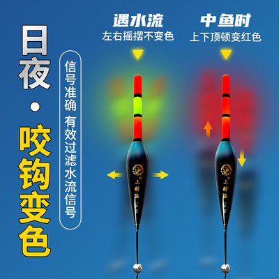 滑漂专用浮漂日夜两用咬钩变色