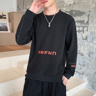 2019秋季 卫衣男休闲国潮圆领套头休闲上衣学生青少年卫衣男 新款