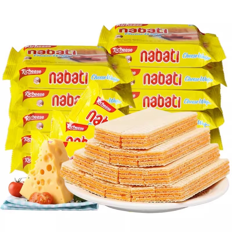 印尼进口纳宝帝丽芝士威化饼干奶酪芝士夹心饼干休闲网红散装零食
