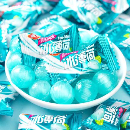 金冠薄荷硬糖清凉清新口气润喉前台招待糖果随身休闲小零食品散装
