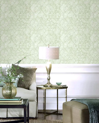 淡绿翠绿色中式暗纹花纹墙纸 COURTYARD庭苑 09112系列无纺壁纸