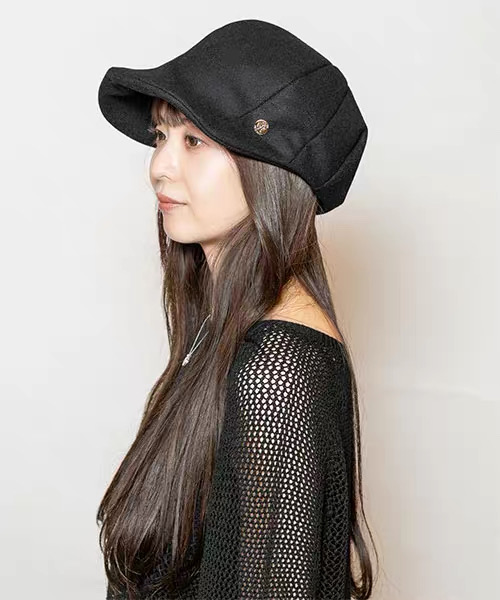 CA4LA 日系羊毛鸭舌帽防晒帽前进帽子女复古百搭贝雷帽秋冬报童帽