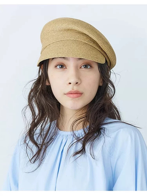 赵露思同款 夏季女休闲 CA4LA  MAY 经典歪顶 鸭舌帽草帽报童帽子