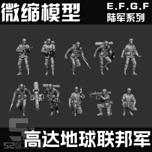 高达EFGF地球联邦军陆军士兵微缩模型HG MG比例PG定制场景人物