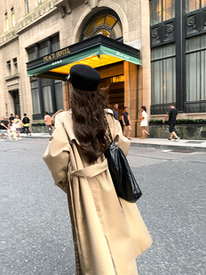 风衣女外套 中古风卡其色气质长款 YEXIAOTING叶小婷 秋风离别意