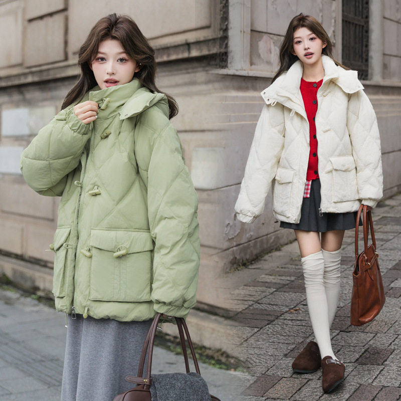 新中式加大码羽绒服女中长款2025款复古牛角扣胖mm200斤孕妇外套,女装/女士精品,羽绒服,淘宝优惠券,粉丝福利购,淘宝优惠卷
