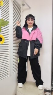 2026春季新款大码女装胖mm时尚百搭洋气收腰显瘦冲锋衣外套77028
