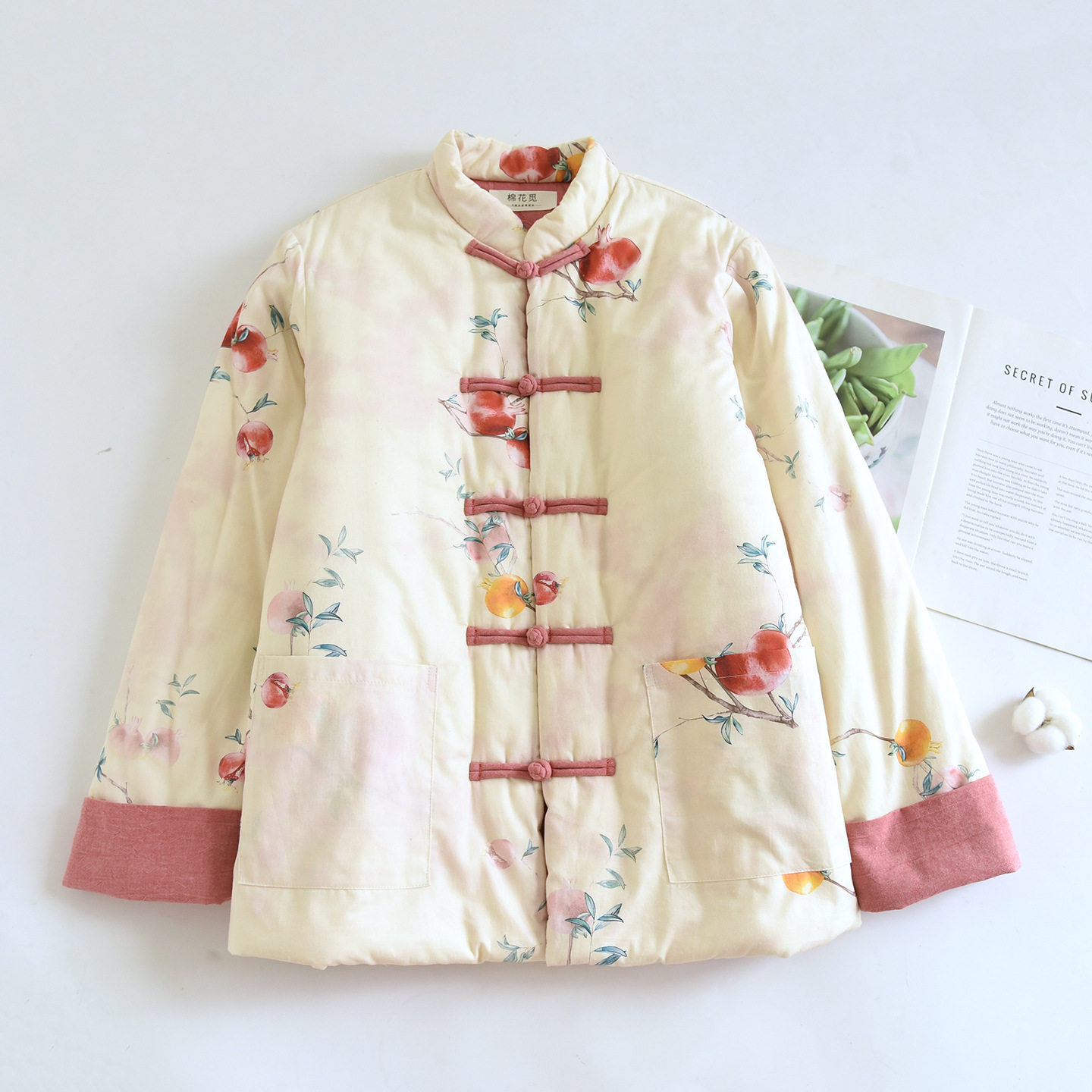 新款复古文艺棉服女立领盘扣印花棉衣外套冬季保暖宽松国风棉袄,女装/女士精品,棉衣/棉服,淘宝优惠券,粉丝福利购,淘宝优惠卷